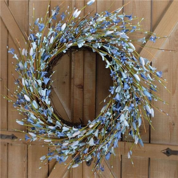 18inch Artificial Forsythia Flower Wreath, All Year Around Wreath for Front Door - Picture 5 of 7